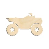 Laser-cut baltic birch silhouette of ATV Four Wheeler
