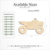 Size reference chart for ATV Four Wheeler