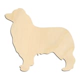 Laser-cut baltic birch silhouette of ALERT STANDING AUSTRALIAN SHEPHERD