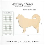 Size reference chart for STANDING AUSTRALIAN SHEPHERD SILHOUETTE