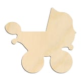 Laser-cut baltic birch silhouette of BABY CARRIAGE CLASSIC SILHOUETTE