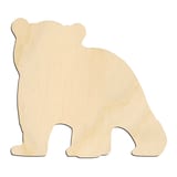 Laser-cut baltic birch silhouette of BABY CUB BEAR