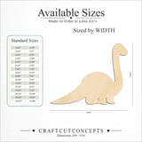 Size reference chart for BABY LONG NECK DINOSAUR