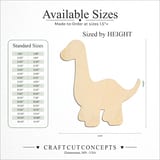 Size reference chart for BABY TALL LONG NECK DINOSAUR