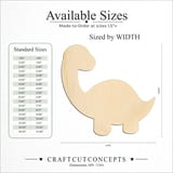 Size reference chart for BABY UPRIGHT LONG NECK DINOSAUR