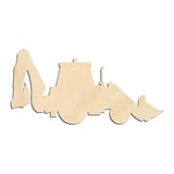 Laser-cut baltic birch silhouette of BACK HOE EXTENDED BOOM