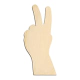 Laser-cut baltic birch silhouette of BACK VIEW HAND PEACE SYMBOL