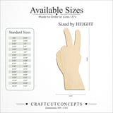 Size reference chart for BACK VIEW HAND PEACE SYMBOL