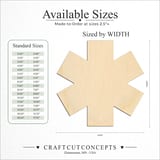 Size reference chart for BADGE EMS