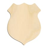 Laser-cut baltic birch silhouette of BADGE POLICE