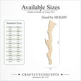 Size reference chart for BAJA CALIFORNIA PENINSULA