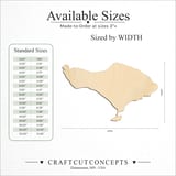 Size reference chart for BALI ISLAND SILHOUETTE