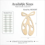 Size reference chart for BALLET SLIPPERS