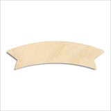 Laser-cut baltic birch silhouette of BANNER ARCHED RIBBON