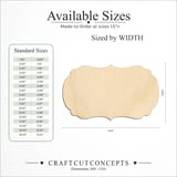 Size reference chart for BANNER PLAQUE