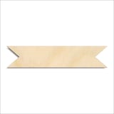Laser-cut baltic birch silhouette of BANNER RIBBON NOTCHED