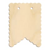 Laser-cut baltic birch silhouette of BANNER SCALLOPED