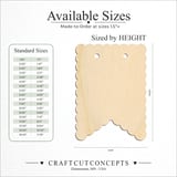 Size reference chart for BANNER SCALLOPED