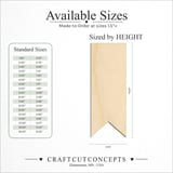 Size reference chart for BANNER VERTICAL RIBBON