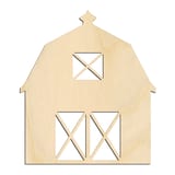 Laser-cut baltic birch silhouette of BARN WITH DOORS