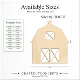 Size reference chart for BARN WITH DOORS