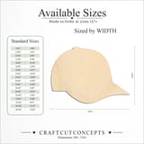 Size reference chart for BASEBALL CAP