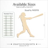 Size reference chart for BASEBALL PLAYER