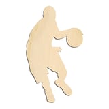 Laser-cut baltic birch silhouette of BASKET BALL PLAYER