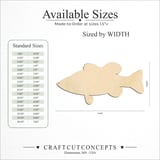Size reference chart for BASS FISH BROAD HEAD