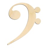 Laser-cut baltic birch silhouette of BASS NOTE