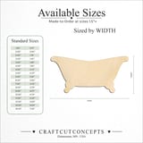 Size reference chart for BATH TUB