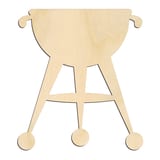 Laser-cut baltic birch silhouette of BBQ GRILL