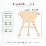 Size reference chart for BBQ GRILL