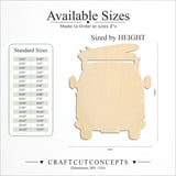 Size reference chart for BEACH BUS WITH BOARD