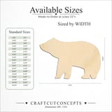 Size reference chart for BEAR CUB