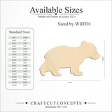 Size reference chart for CUTE BEAR CUB