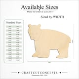 Size reference chart for CUTE BEAR