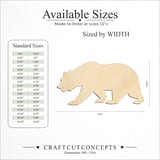 Size reference chart for WALKING BEAR