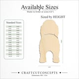 Size reference chart for BEARDED COLLIE