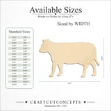 Size reference chart for BEEF COW