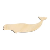 Laser-cut baltic birch silhouette of BELUGA WHALE