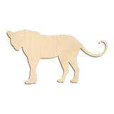 Laser-cut baltic birch silhouette of STANDING BIG CAT