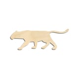 Laser-cut baltic birch silhouette of BIG CAT WALKING