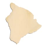 Laser-cut baltic birch silhouette of BIG ISLAND HAWAII
