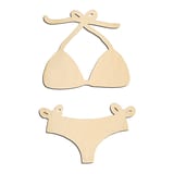 Laser-cut baltic birch silhouette of BIKINI