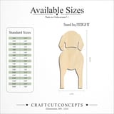 Size reference chart for BLACK AND TAN COONHOUND