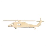 Laser-cut baltic birch silhouette of BLACKHAWKHELICOPTER