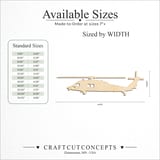 Size reference chart for BLACKHAWKHELICOPTER