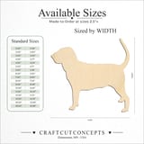 Size reference chart for STANDING TALL BLOODHOUND