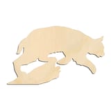 Laser-cut baltic birch silhouette of BOBCAT LYNX